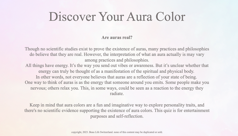 Your Aura Color Quiz + Meaning