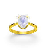 Rainbow Moonstone Crystal Ring