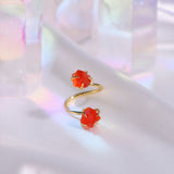 Double The Attention Carnelian Ring