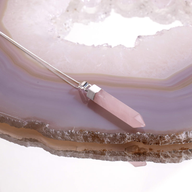 Rose Quartz Point Necklace